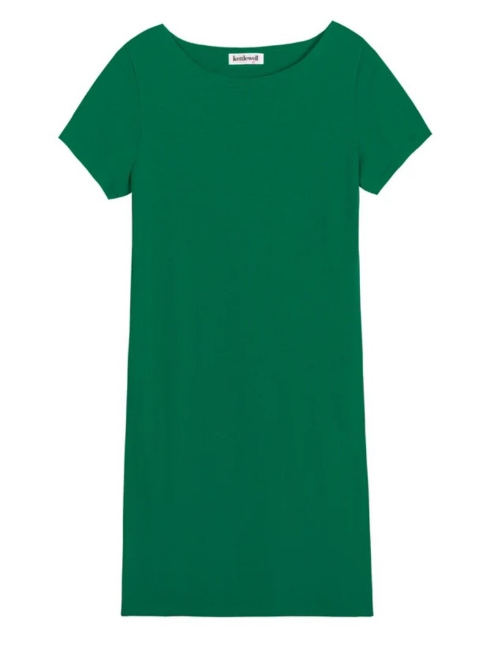 Kettlewell Cotton T-Shirt Dress In Dark Emerald Green Cap Sleeve Organic Cotton